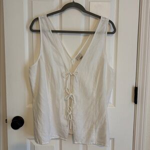 A New Day White Top with Tie Detail